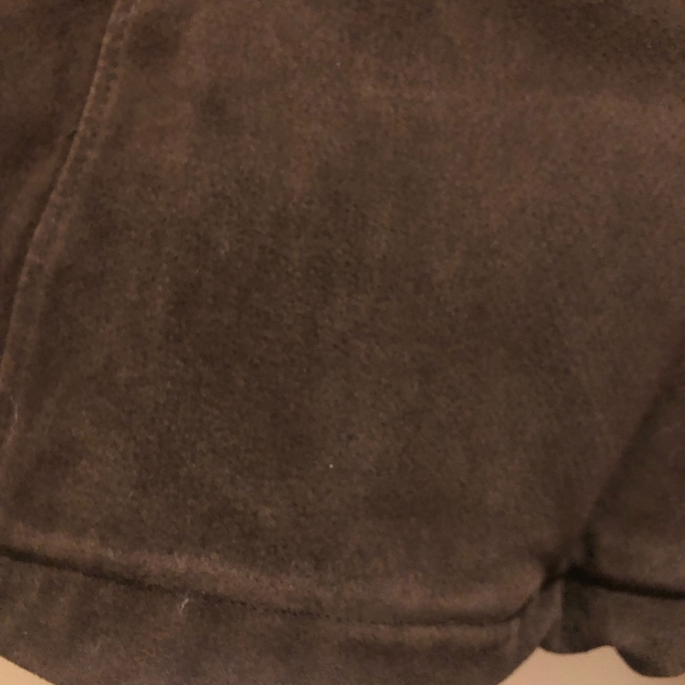 Maxima Dark Brown Teddy Jacket with White Trim - Picture 6 of 10